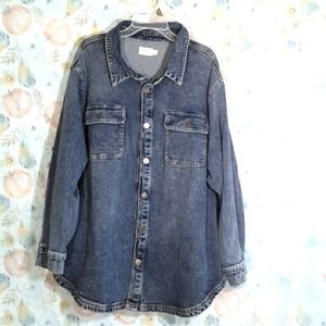 Terra & Sky Acid Wash Denim Jacket 3X NWT